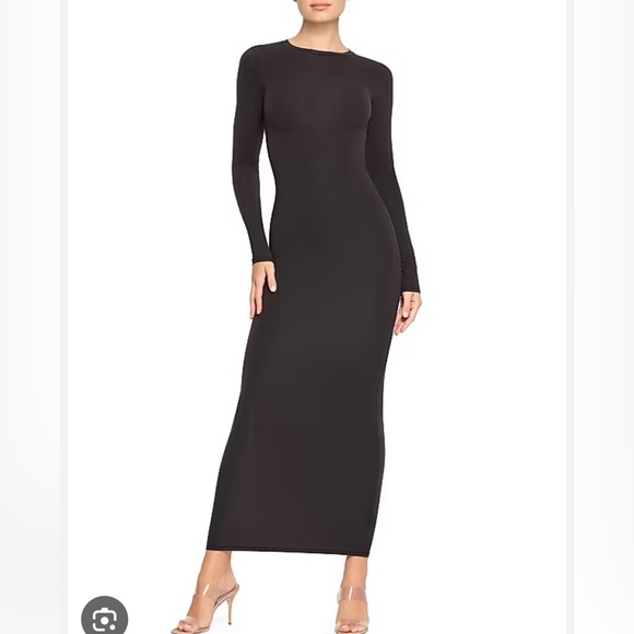 FITS EVERYBODY CREW NECK LONG SLEEVE DRESS size small - Picture 2 of 3